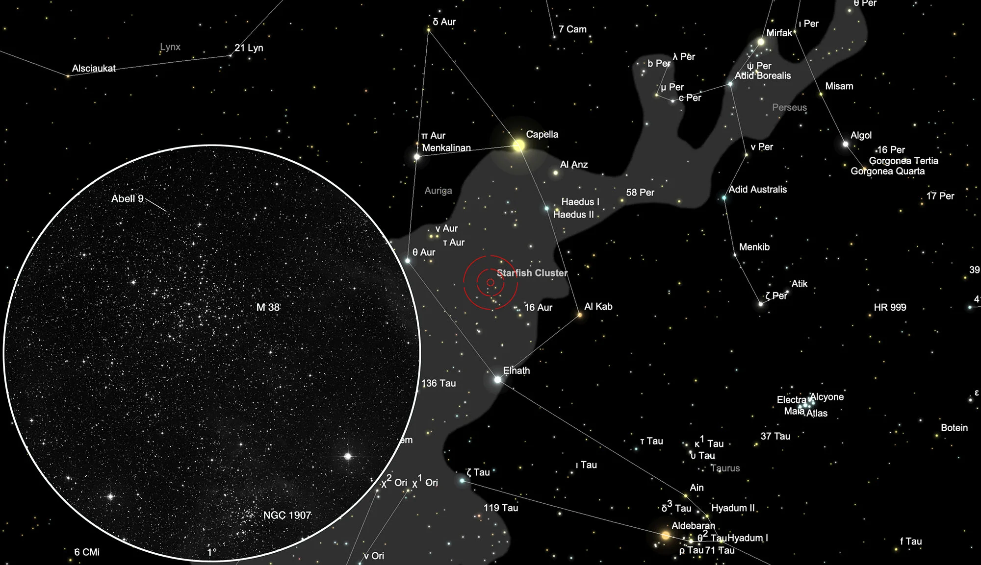 Karte Messier 38