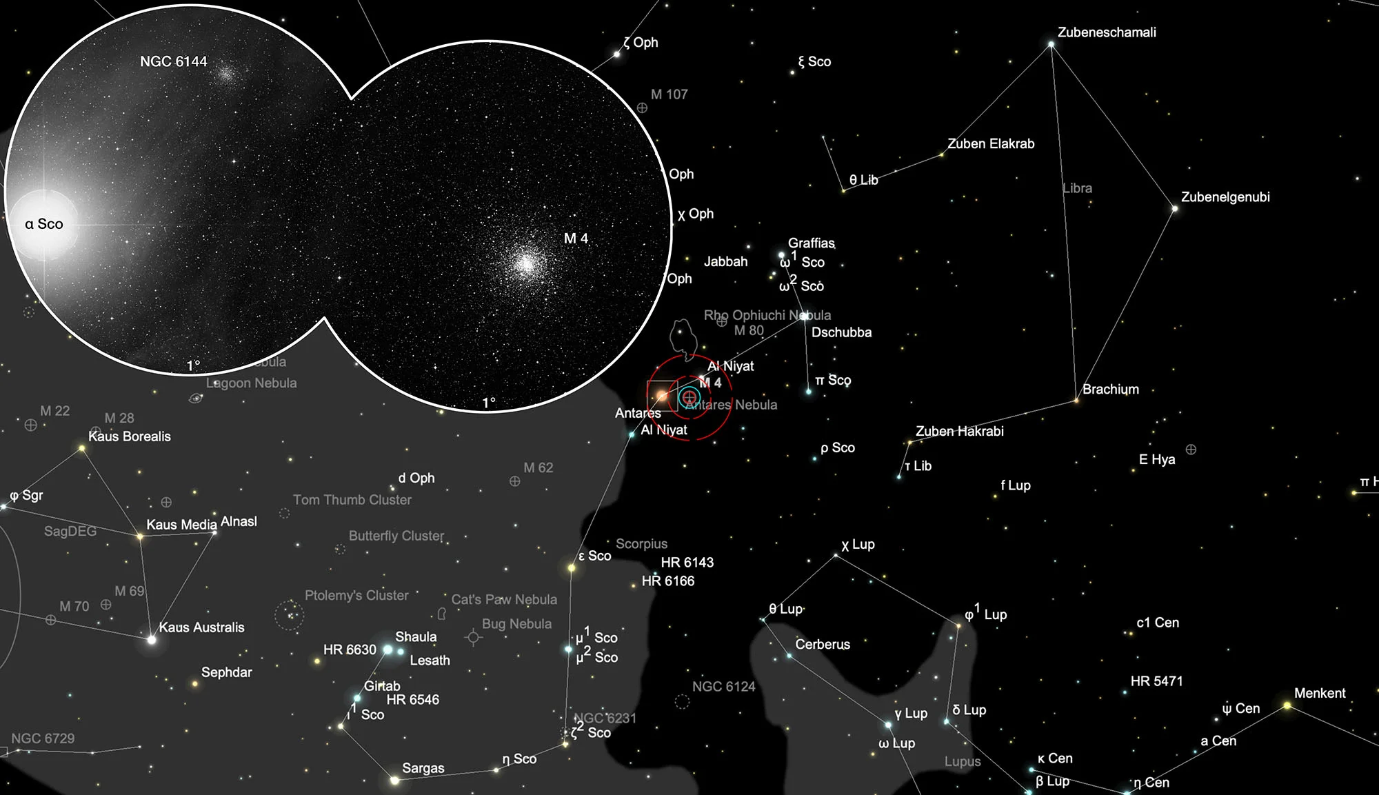 Karte Messier 4
