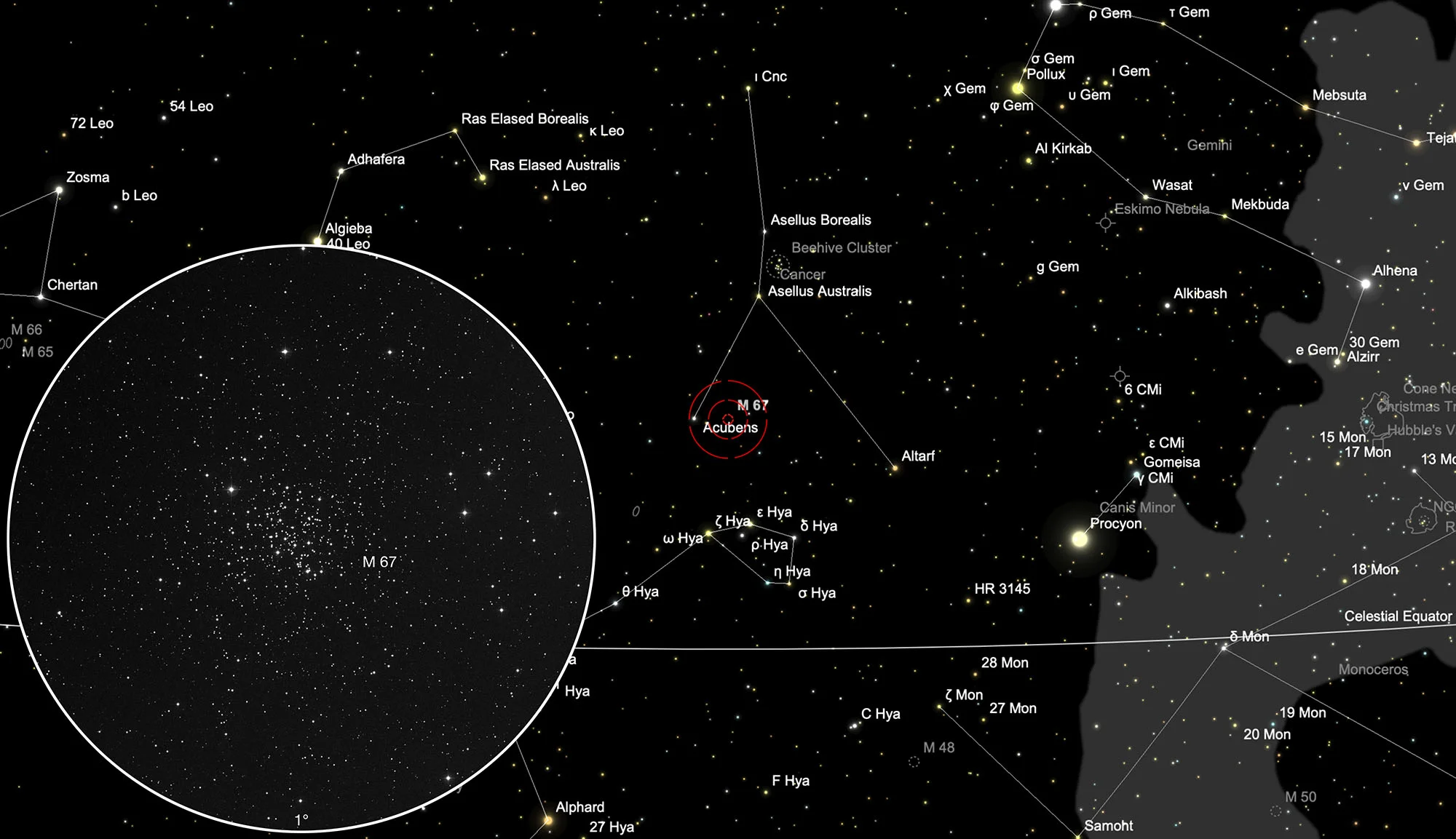 Karte Messier 67