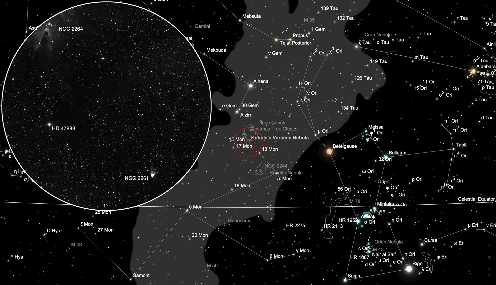 Karte NGC 2261