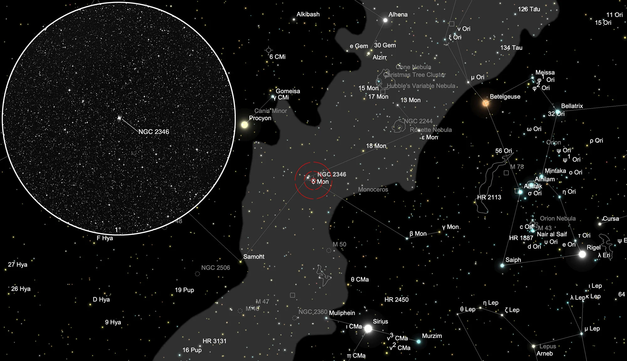 Karte NGC 2246