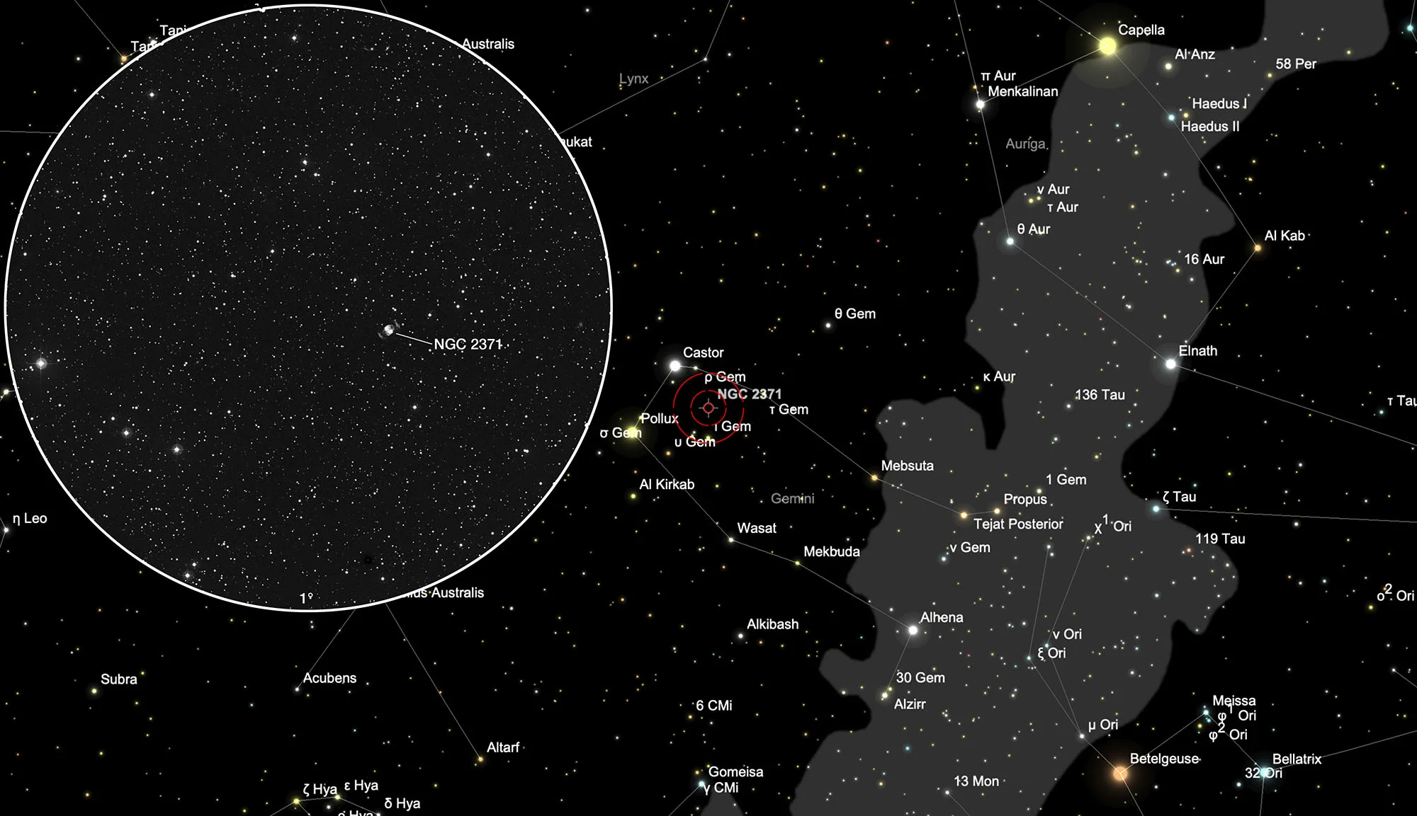 Karte NGC 2371
