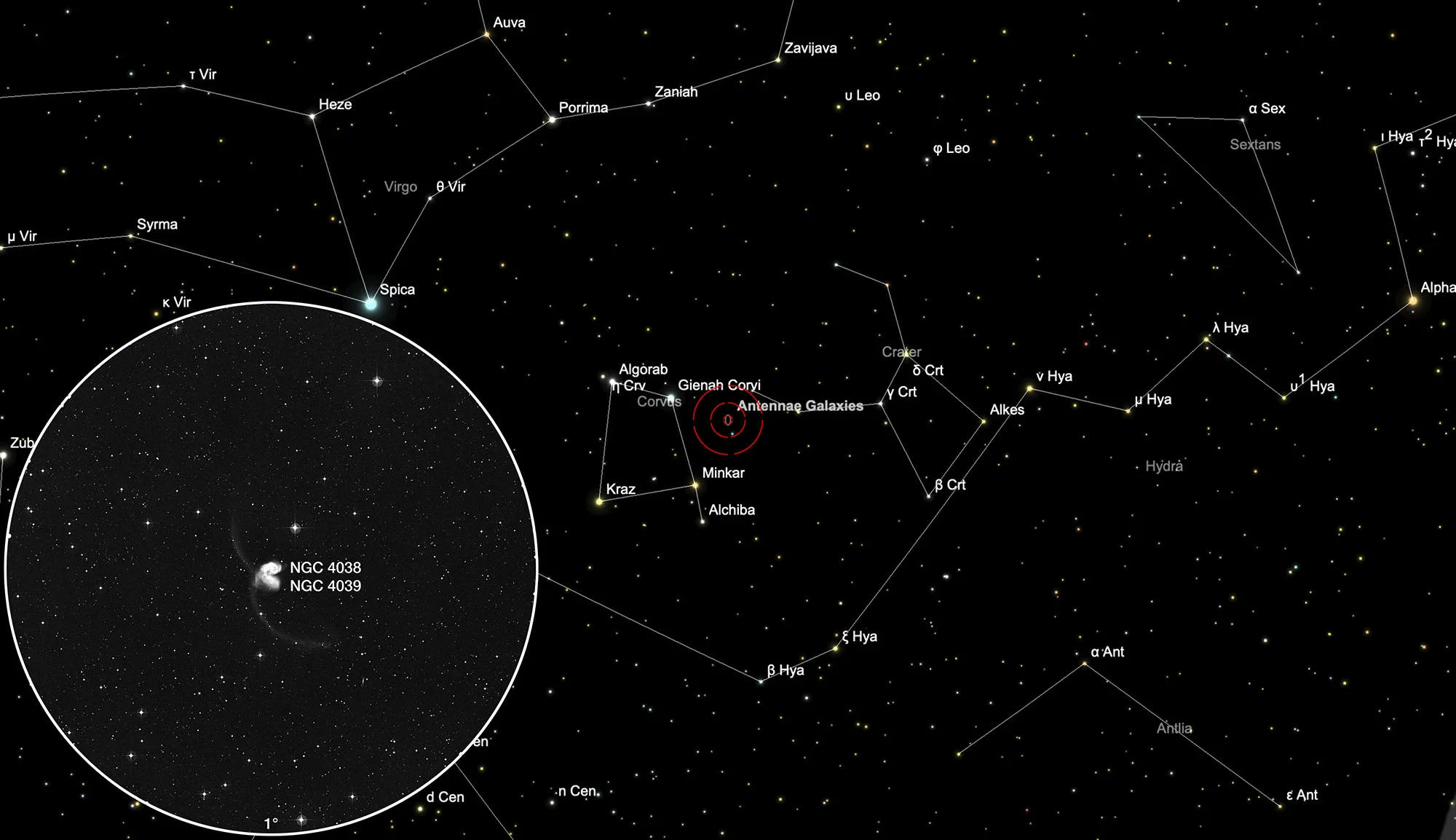 Karte NGC 4038/9