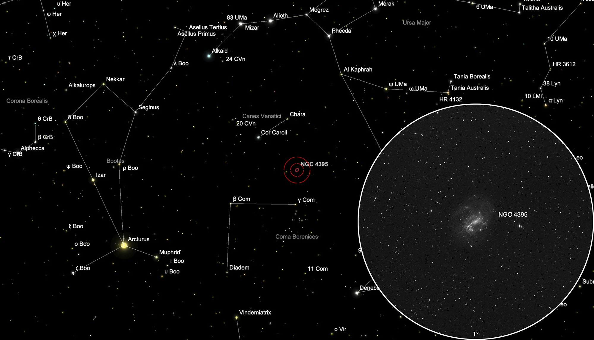 Karte NGC 4395