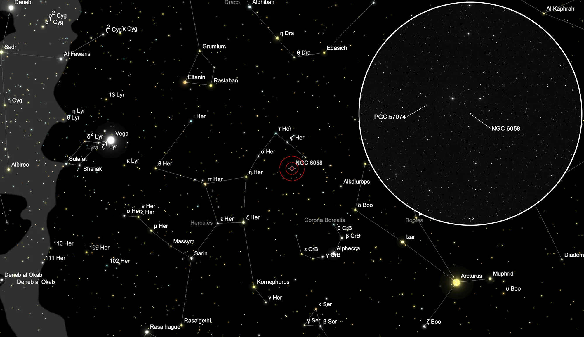 Karte NGC 6058