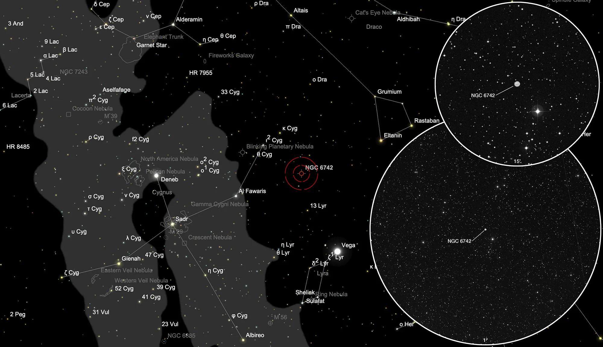 Karte NGC 742