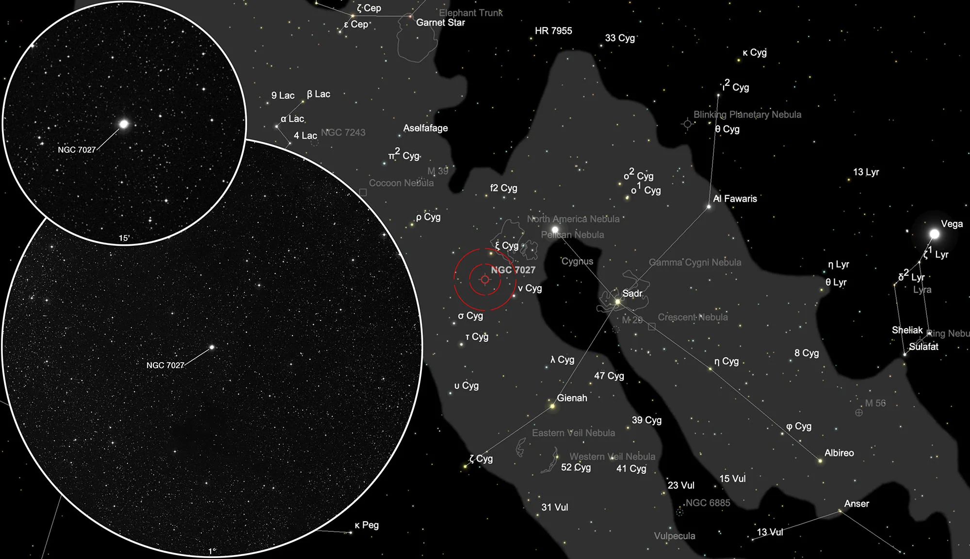Karte NGC 7027