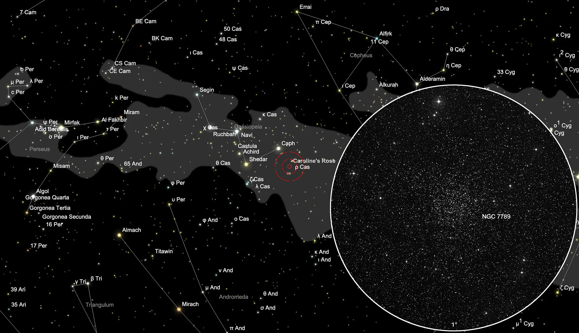 Karte NGC 7789