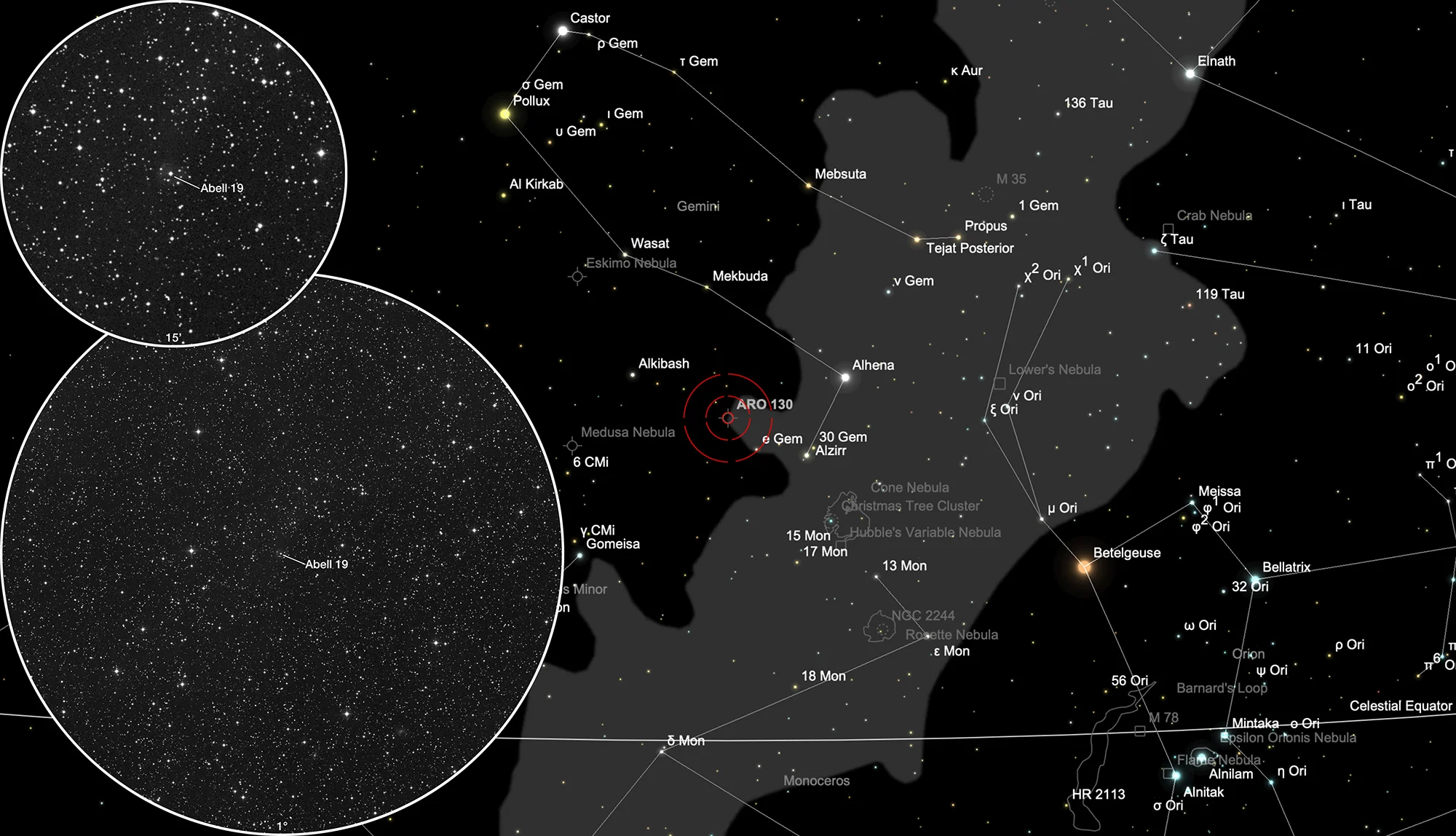 Chart Planetary Nebula Abell 19