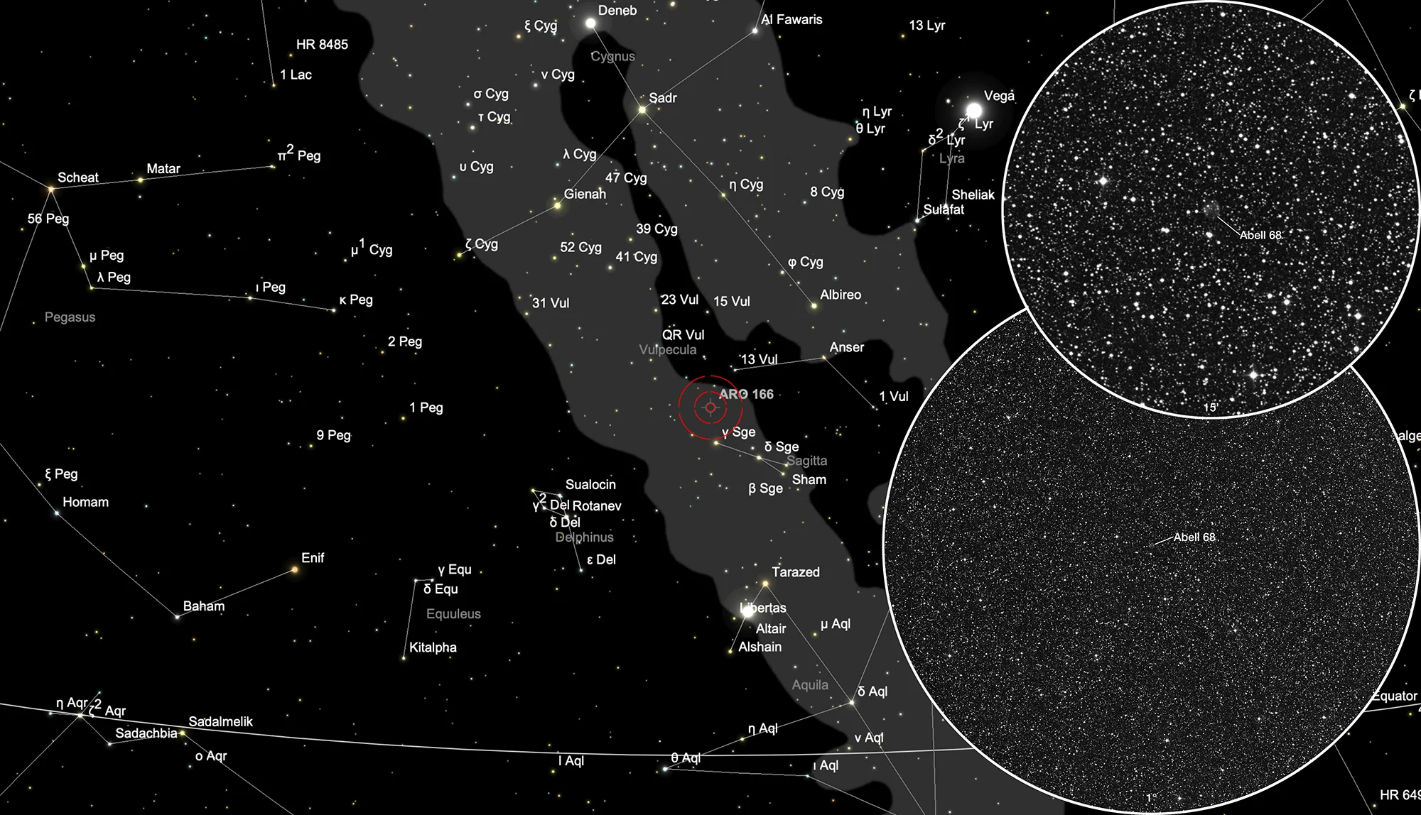 Karte Planetarischer Nebel Abell 68