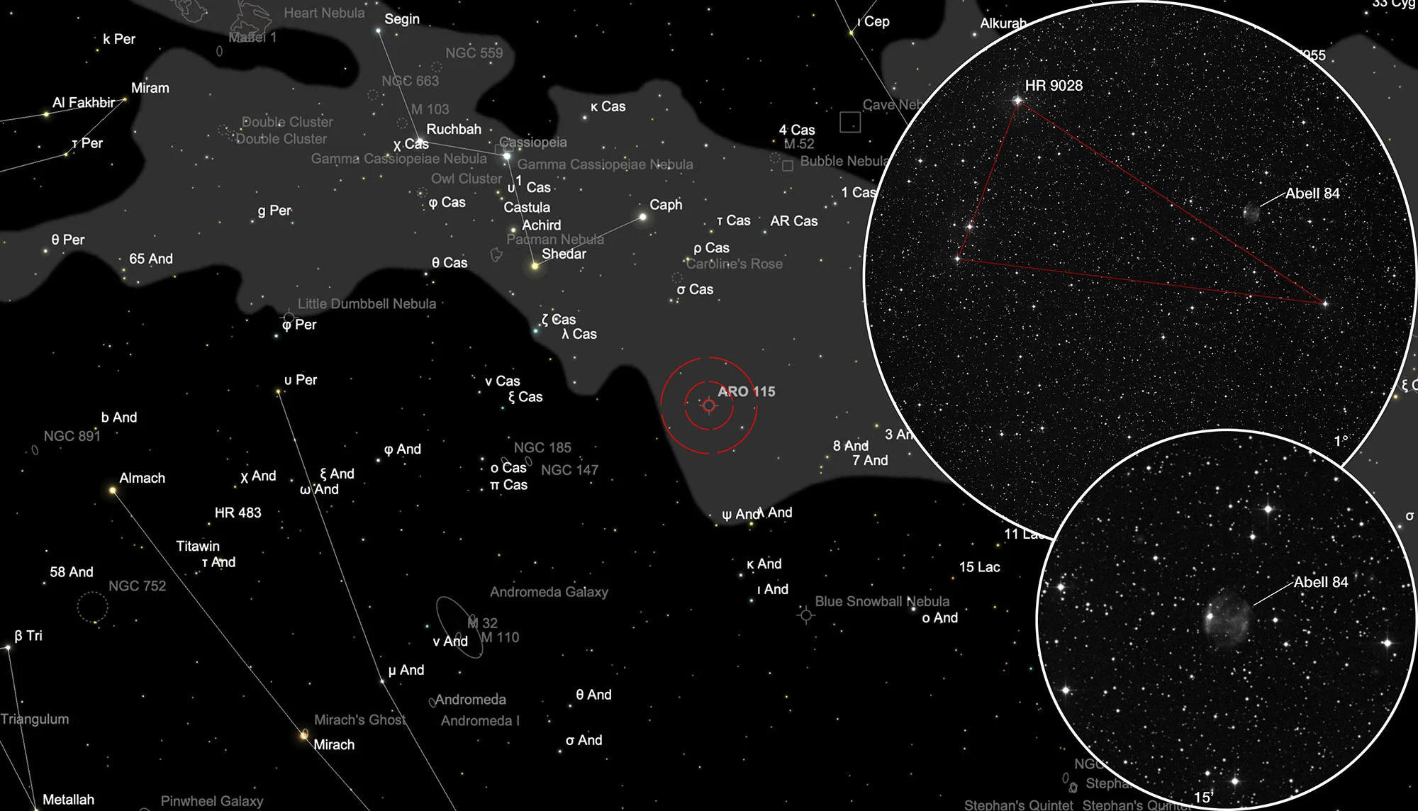 Chart Planetary Nebula Abell 84