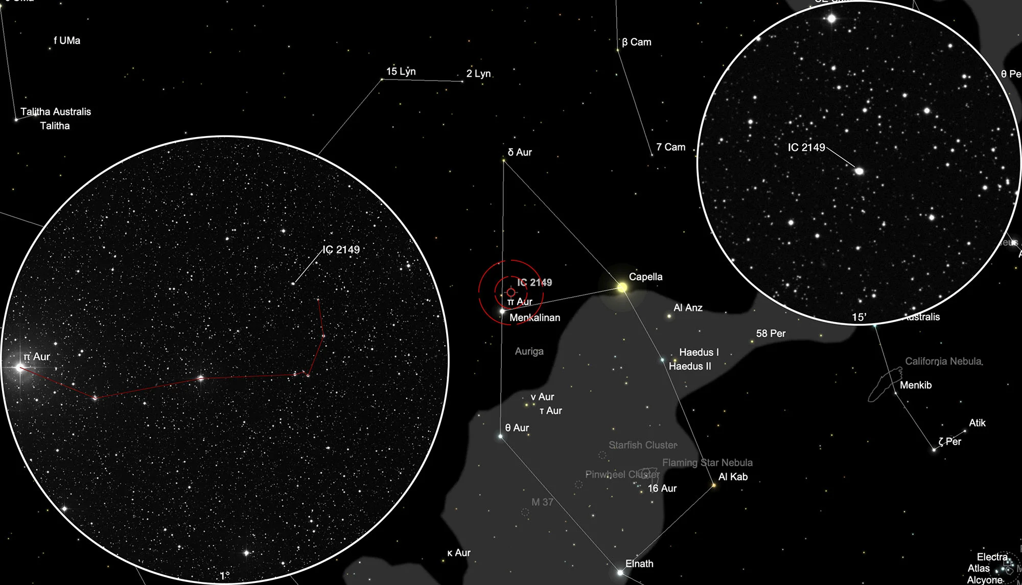 Karte Planetarischer Nebel IC 2149