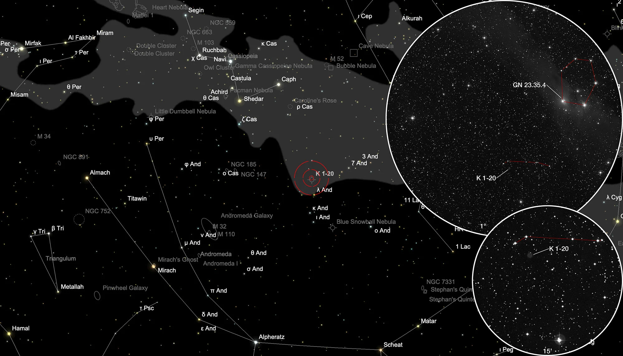 Chart Planetary Nebula Kohoutek 1-20
