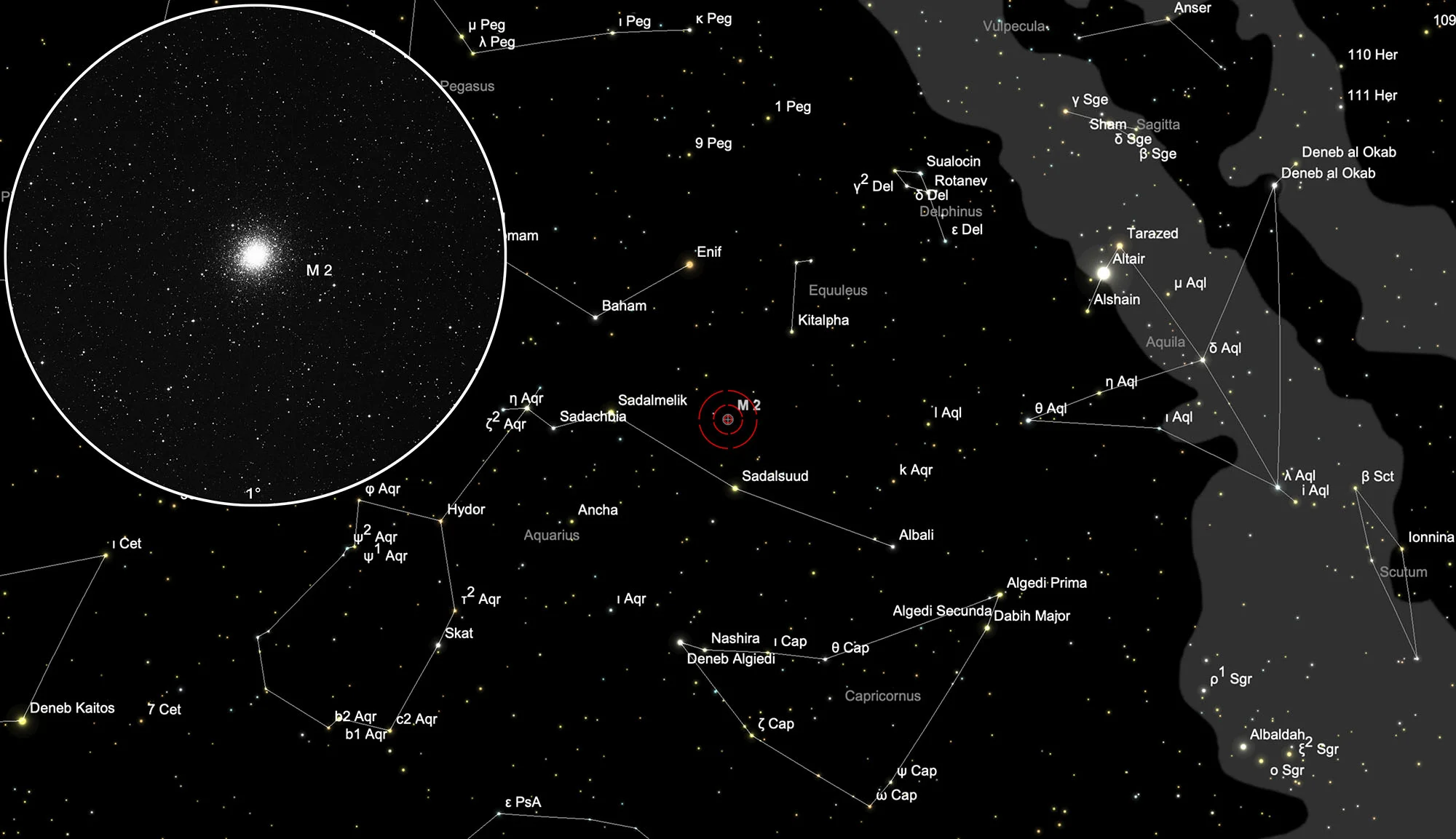 Karte Kugelsternhaufen Messier 2