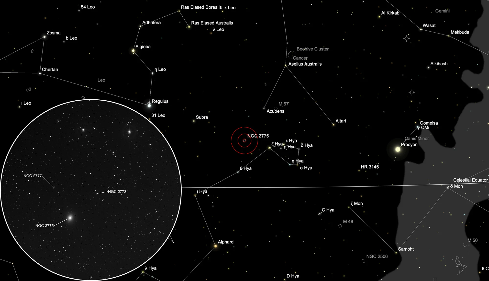 Finder Chart Galaxy NGC 2775