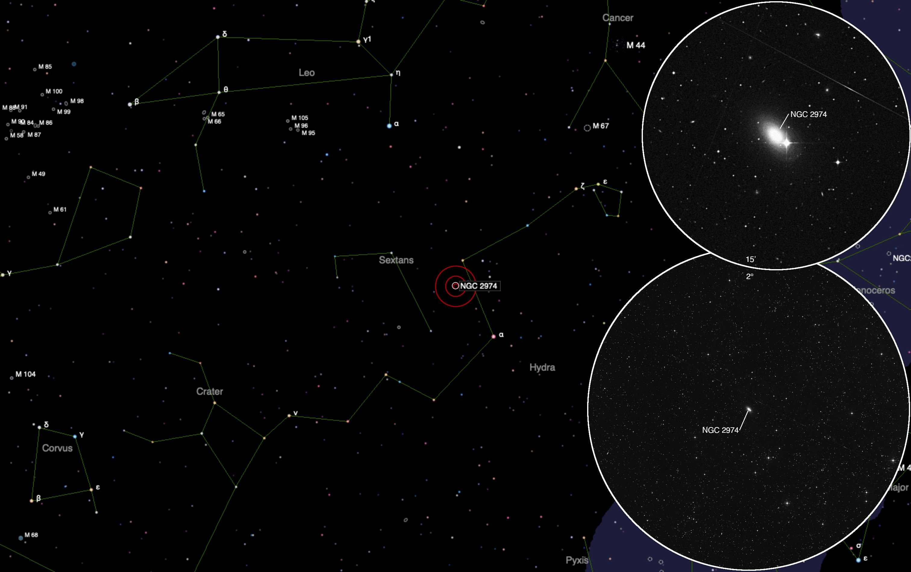 Finder Chart Galaxy NGC 2974