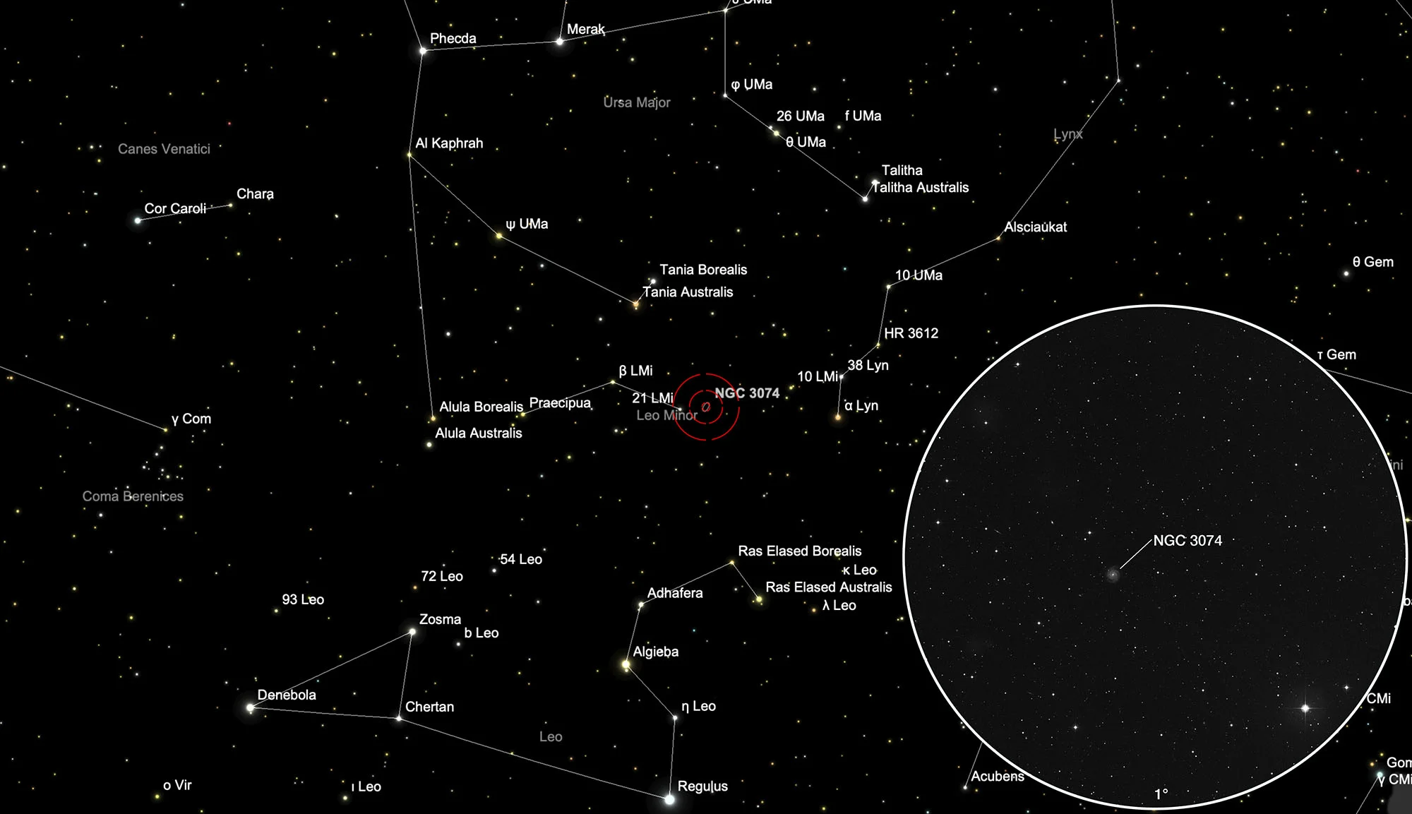 Finder Chart Galaxy NGC 3074