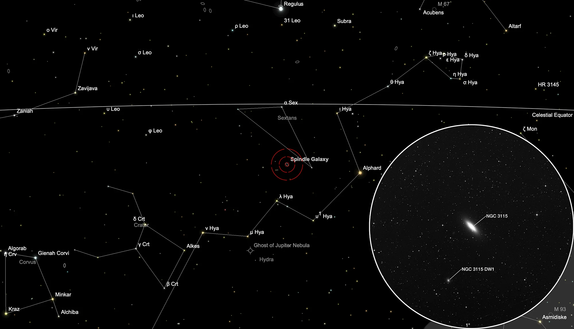 Finder Chart Galaxy NGC 3115