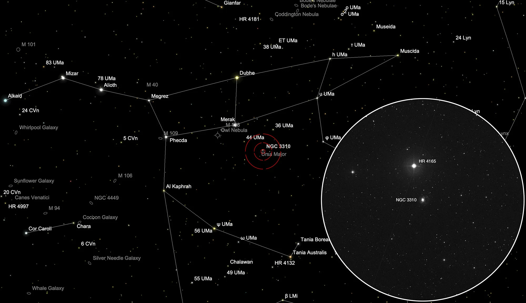 Chart Galaxy NGC 3310 (Arp 217)