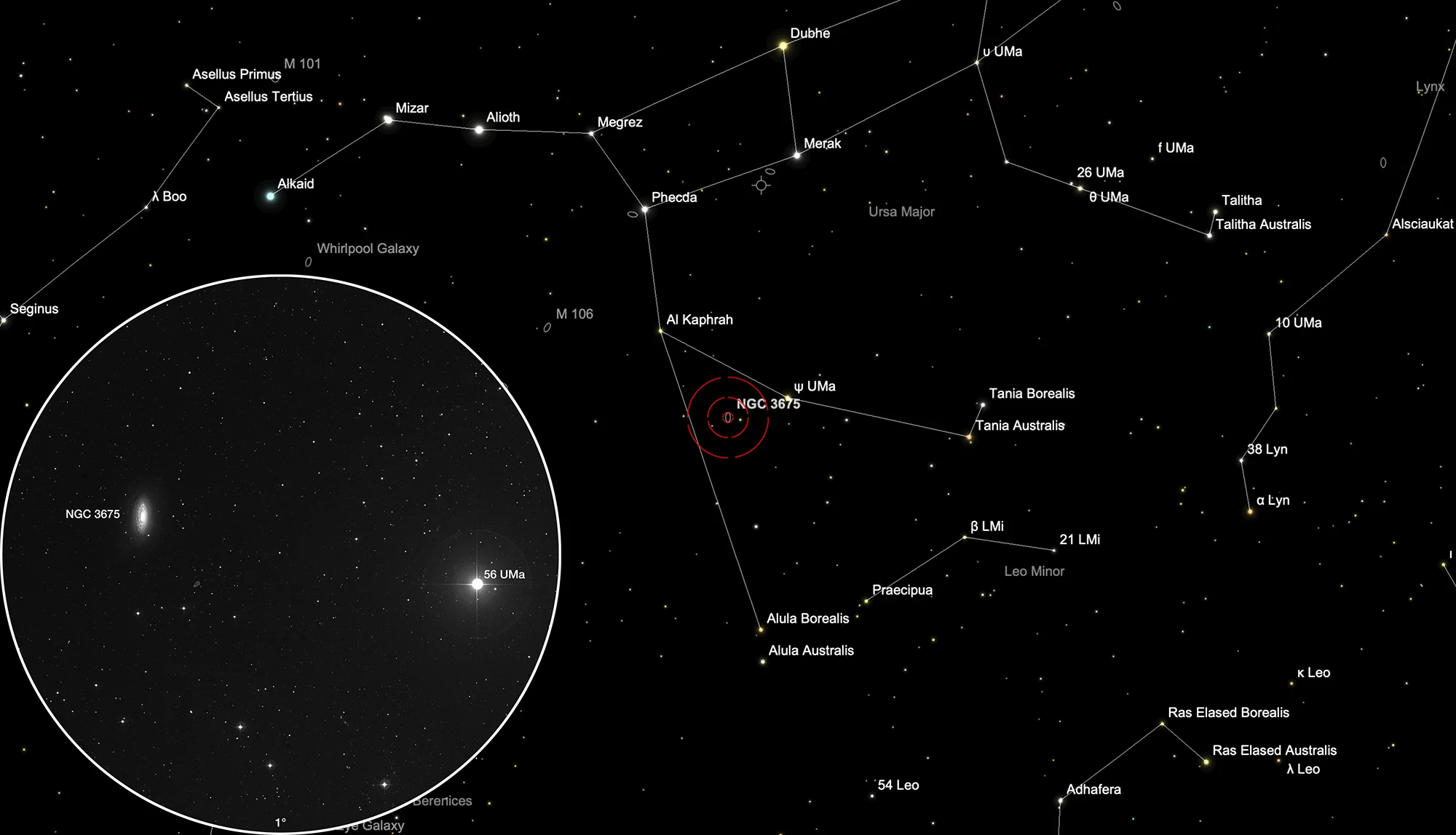 Finder Chart Galaxy NGC 3675