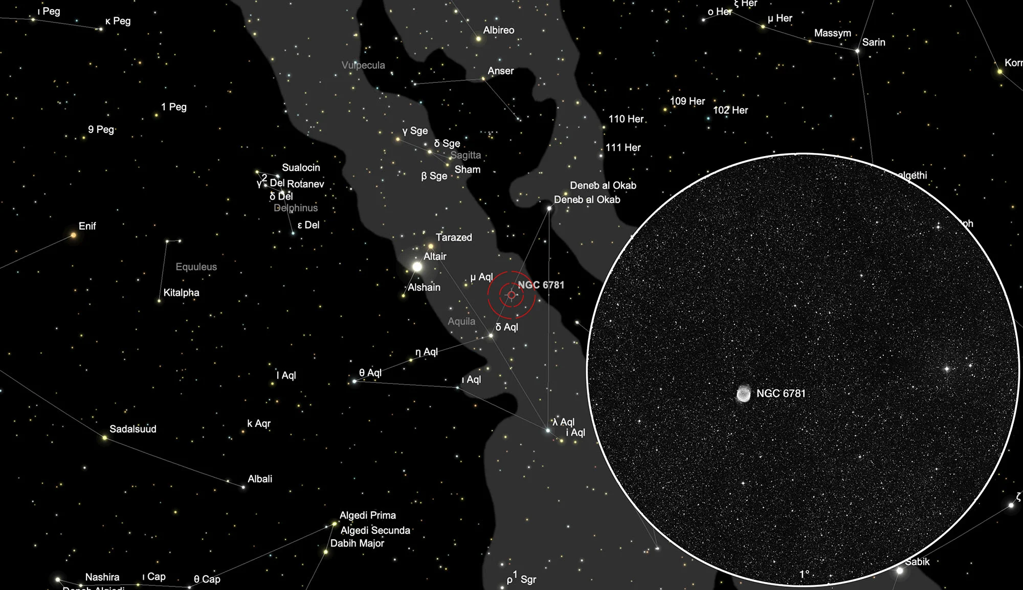 Finder Chart Planetary Nebula NGC 6781