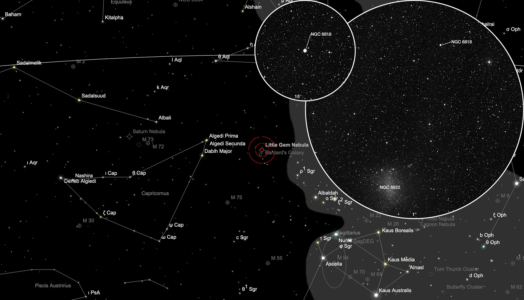 Karte Planetarischer Nebel NGC 6818