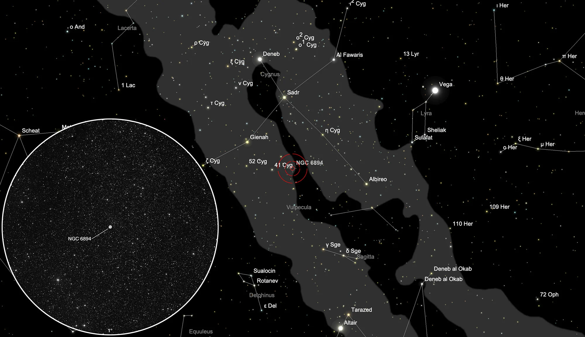 Finder Chart Planetary Nebula NGC 6894