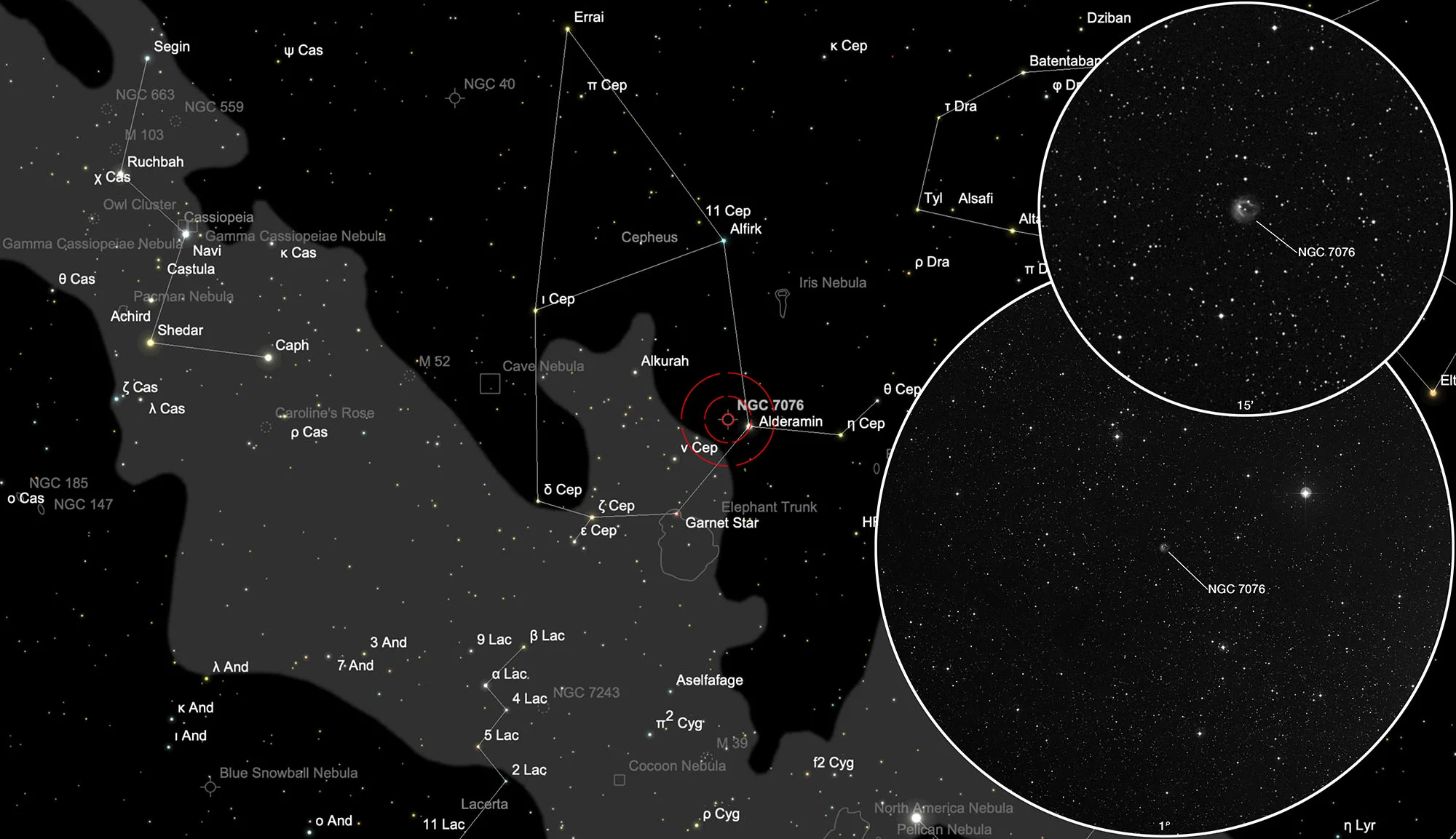 Finder Chart Planetary Nebula NGC 7076