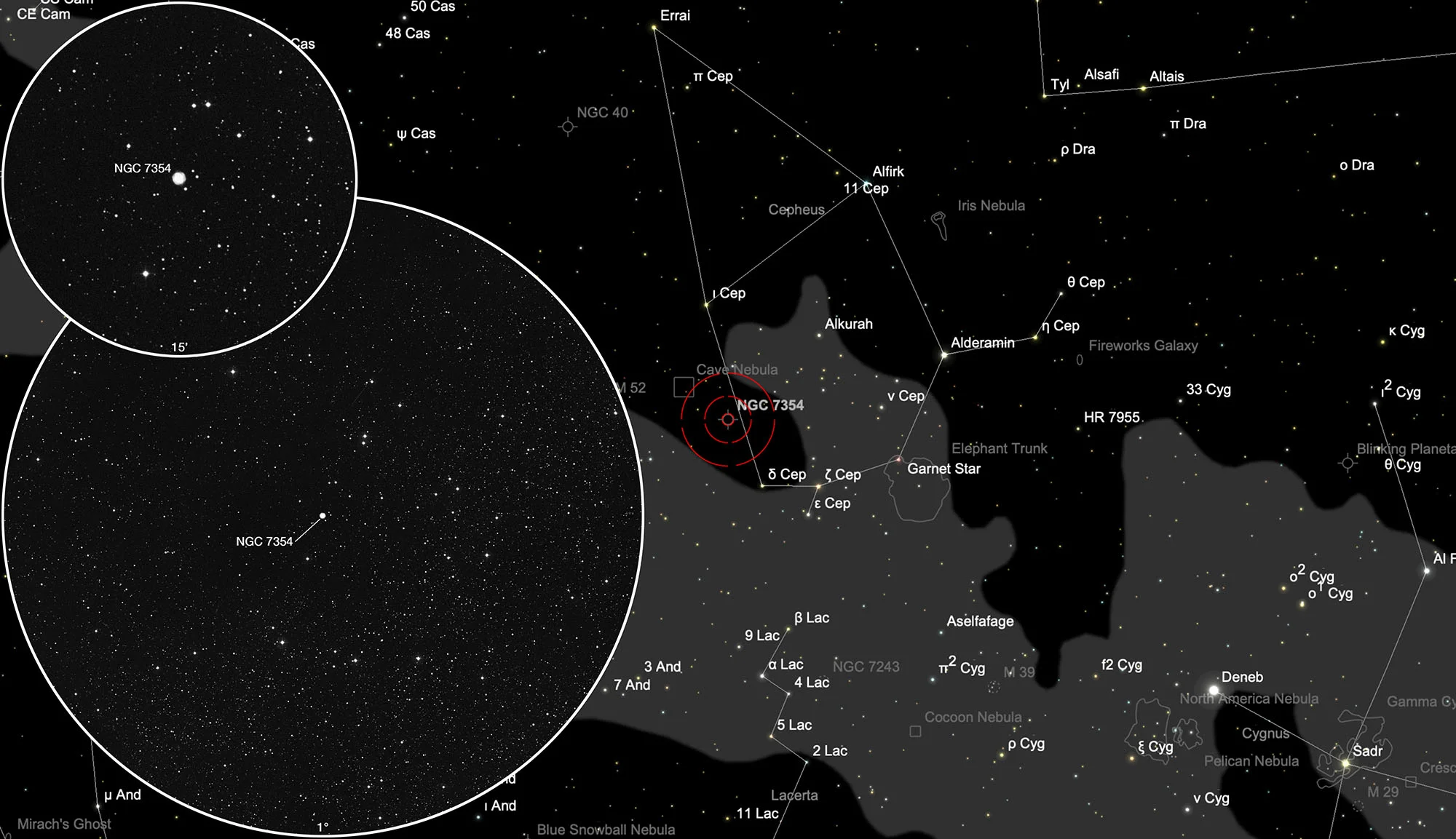 Finder Chart Planetary Nebula NGC 7354