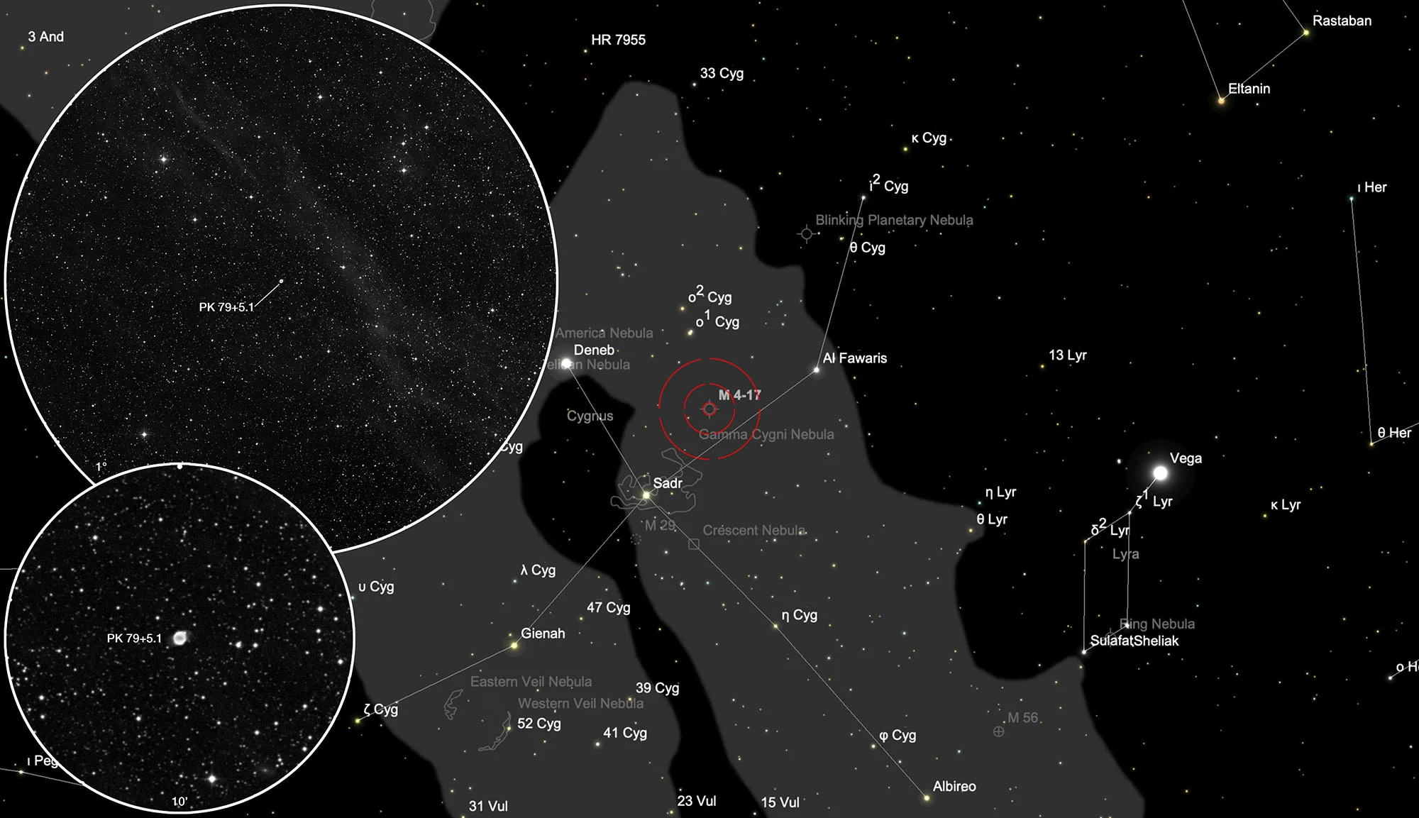 Chart Planetary Nebula Minkowski 4-17