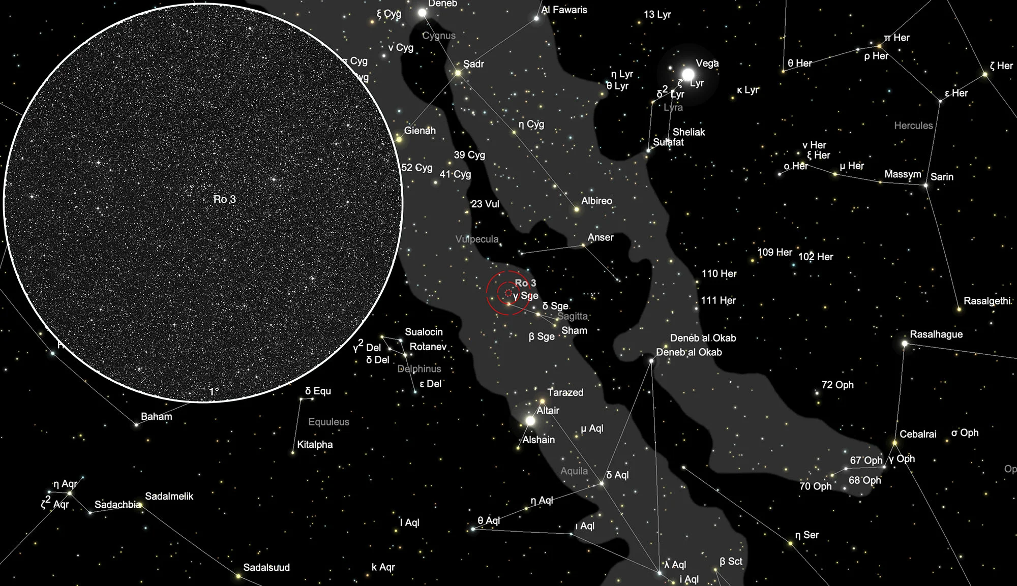 Karte Offener Sternhaufen Roslund 3
