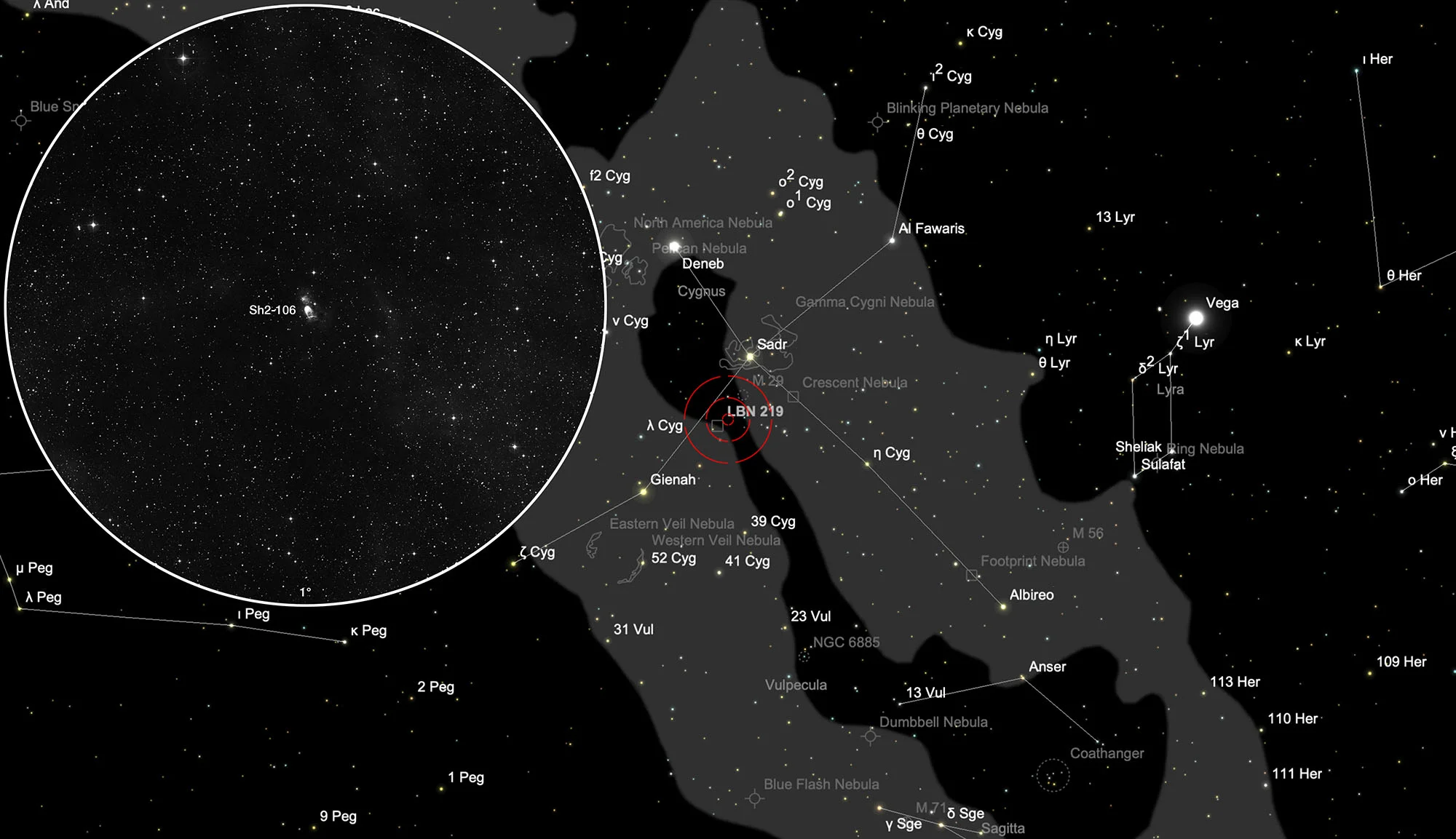 Finder Chart Galactic Nebula Sharpless 2-106