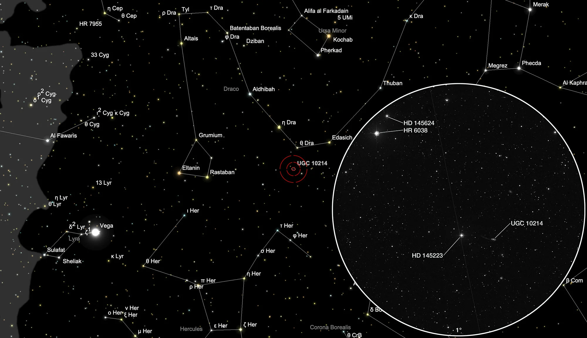 Finder Chart Tadpole Galaxy (UGC 10214)